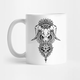 goat skull tattoo with mandalas Mug